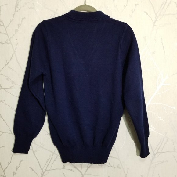 Pitlochry Scotland Navy Floral Embroidered Sweater - Picture 3 of 5